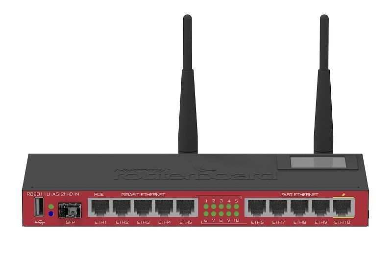 MikroTik RouterBOARD RB2011UiAS-2HnD-IN, 5x Gigabi