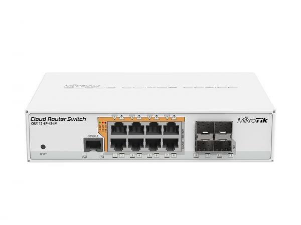 MikroTik Cloud Router Switch CRS112-8P-4S-IN, 8x G